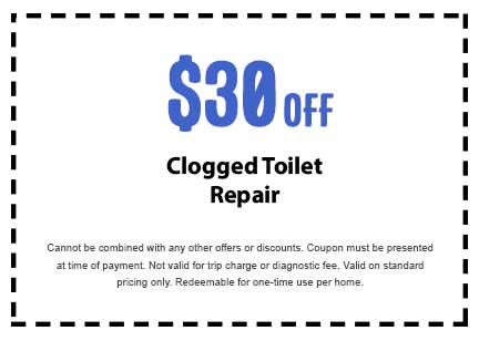 Discount on Clogged Toilet Repair