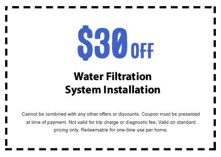 Discount on Water Filtration Installation