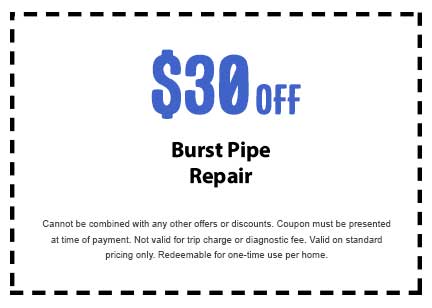 Discount on Burst Pipe Repair